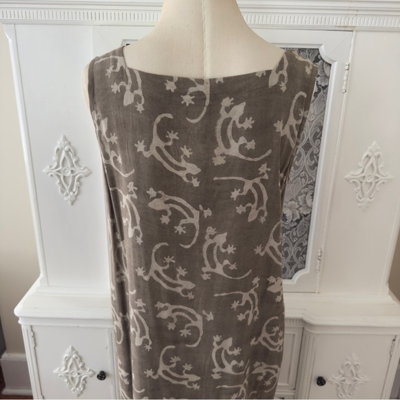 Vintage NWT Peppermint Bay Hand Blocked Lizard Print Maxi Dress - Picture 9 of 11